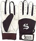 White Black Batting Glove